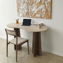 Infini (120 x 75 x 60 cm) Travertin valnöt Skrivbord