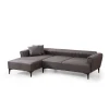 Jakarta (140-270 x 95 x 77 cm) Hörnsoffa-bäddsoffa Mörkgrå, Vänster