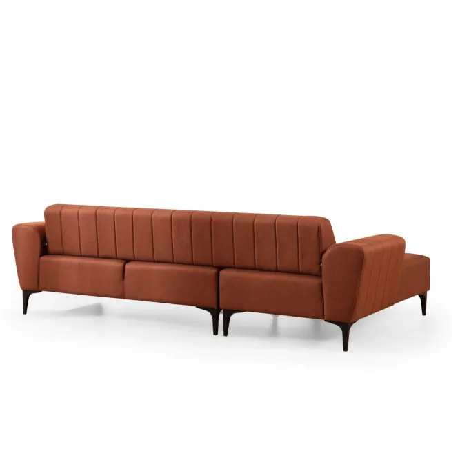 Jakarta (140-270 x 95 x 77 cm) Hörnsoffa-bäddsoffa Kakelröd, Vänster