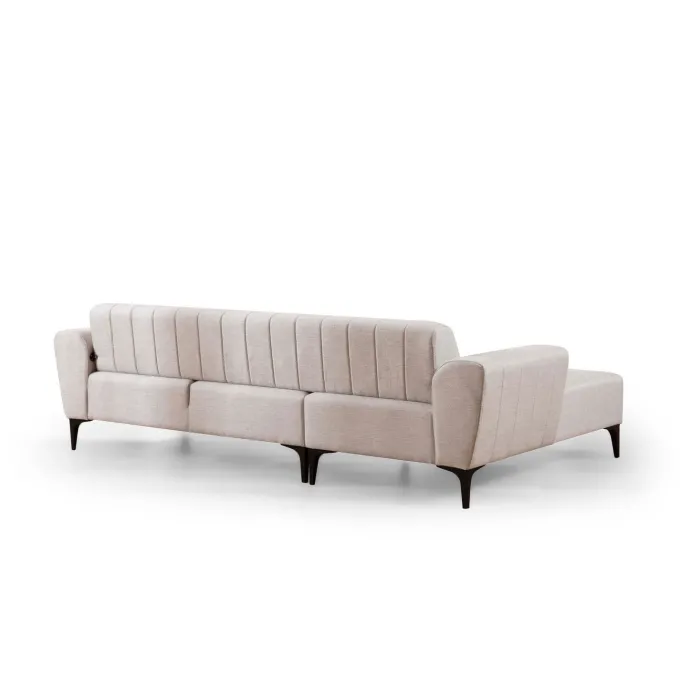 Jakarta (140-270 x 95 x 77 cm) Hörnsoffa-bäddsoffa Ecru, Vänster