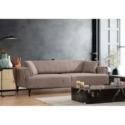 Jakarta (230 x 95 x 77 cm) 3-sits bäddsoffa Ljusbrun