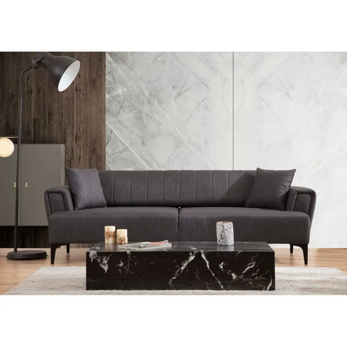 Jakarta (230 x 95 x 77 cm) 3-sits bäddsoffa Mörkgrå