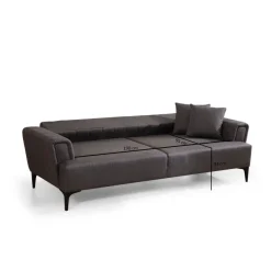 Jakarta (230 x 95 x 77 cm) 3-sits bäddsoffa Mörkgrå