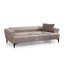 Jakarta (230 x 95 x 77 cm) 3-sits bäddsoffa Beige