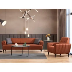 Jakarta (230 x 95 x 77 cm) 3-sits bäddsoffa Kakelröd