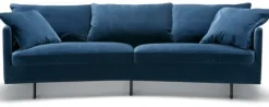 Julia 3-sits XL Svängd Soffa Classic Velvet D. Blue