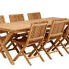 Julita Matgrupp 220x90 cm Teak ink 6st Fällstolar