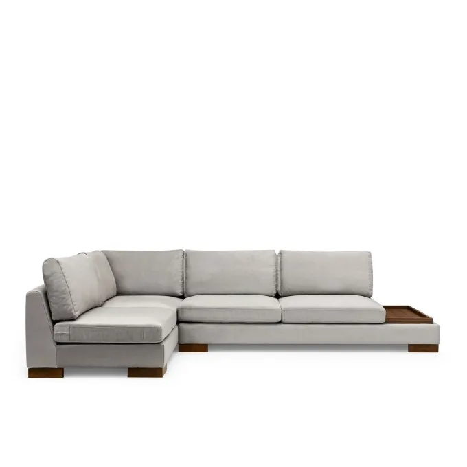 Kigali Hörn med puff (193 x 97 x 80 cm) Hörnsoffa Ljusgrå