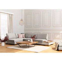 Kigali Hörn med puff (193 x 97 x 80 cm) Hörnsoffa Ljusgrå