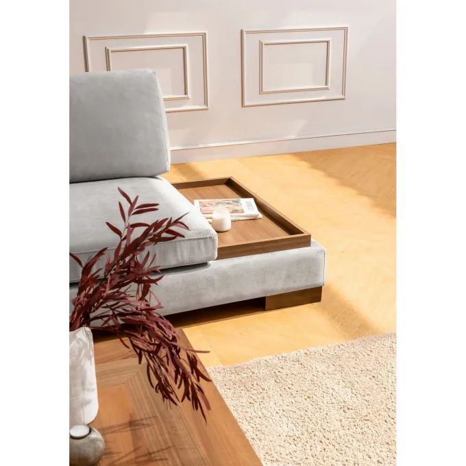 Kigali Hörn med puff (193 x 97 x 80 cm) Hörnsoffa Ljusgrå