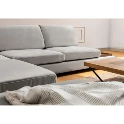 Kigali Hörn med puff (193 x 97 x 80 cm) Hörnsoffa Ljusgrå