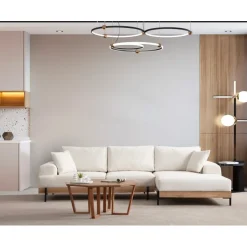 Kigali Oak (280-170 x 98 x 78 cm) Hörnsoffa Vit, Höger