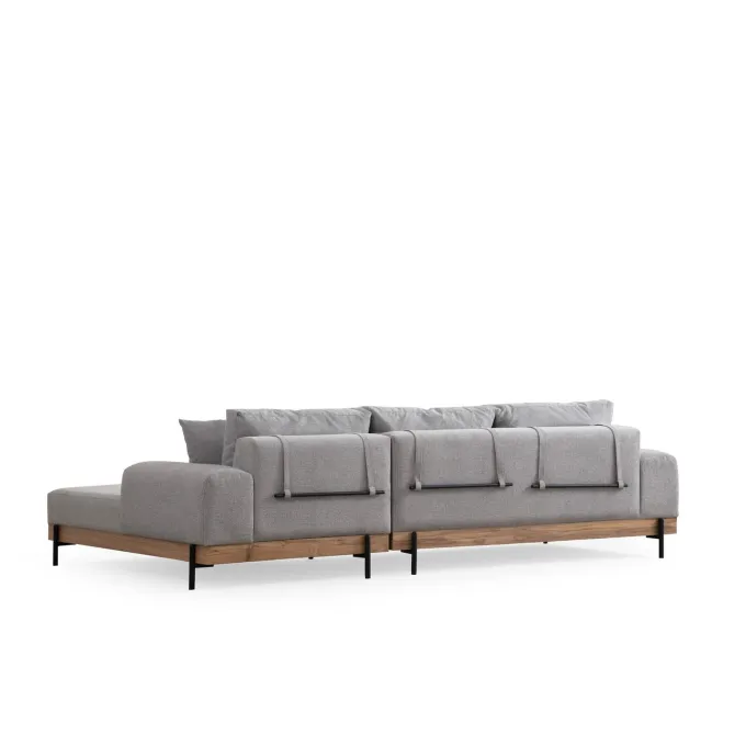 Kigali Oak (280-170 x 98 x 78 cm) Hörnsoffa Grå, Höger