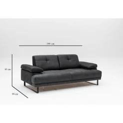 Kingston (199 x 99 x 83 cm) 2-sits bäddsoffa Antracit