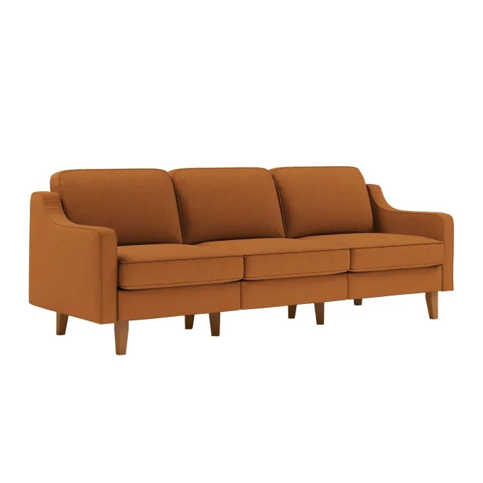 Kingston Extra (220 x 84 x 87 cm) 3-sitssoffa Karamell valnöt