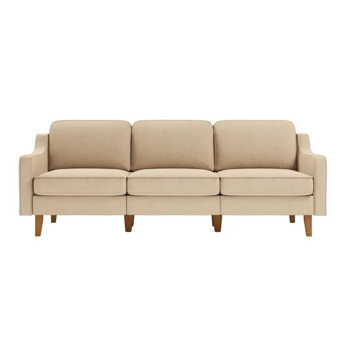 Kingston Extra (220 x 84 x 87 cm) 3-sitssoffa Sand valnöt