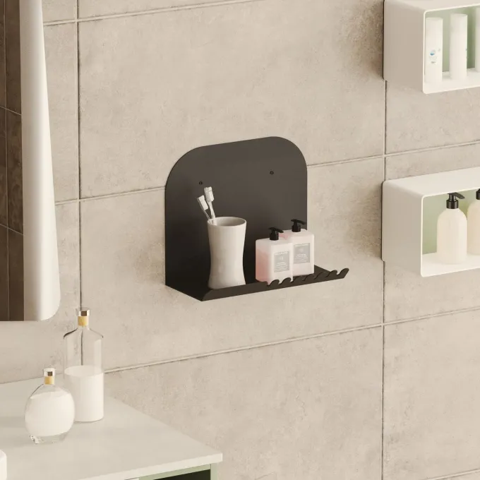 Kort förvaringsficka (28 x 23 x 12 cm) Svart Vägghylla
