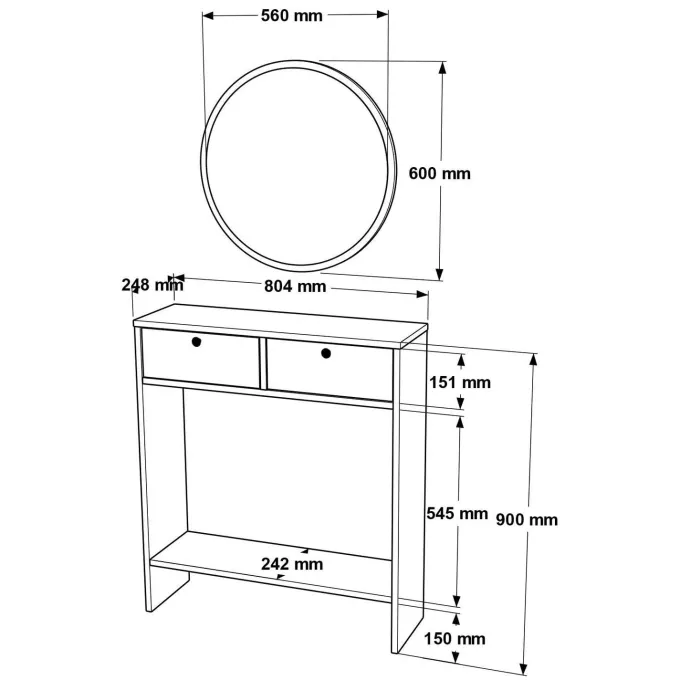 Kotor (80,4 x 90 x 24,2 cm) vit Sideboard