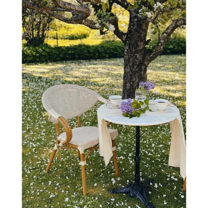 Krögaren Utebord Ø60 cm Vit/Svart 10-pack