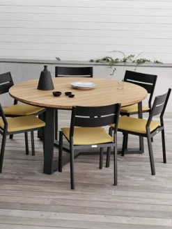 Laurion Matbord 150 cm Rund Teak/Svart