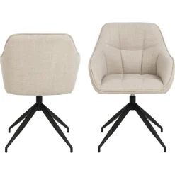 Laval Karmstol Snurr Basel tyg Beige