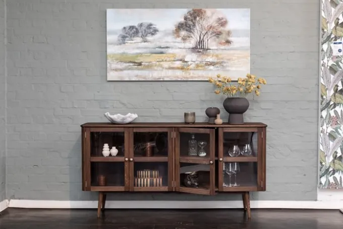 Löderup Sideboard Vitrin Rökbetsad Ek