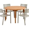 Lilja Matgrupp Rund 120 cm Teak ink Delia Karmstolar 4st