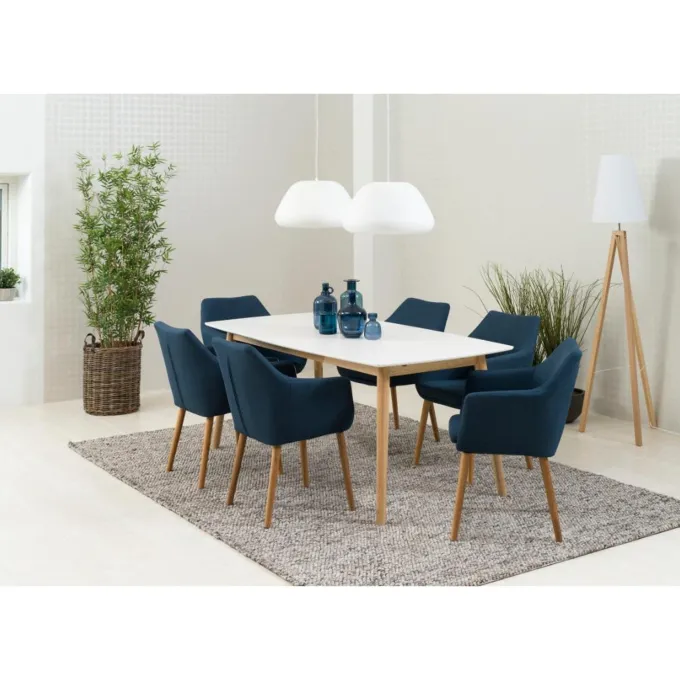 Lillesand Matbord 150x80 cm Vit/Ek