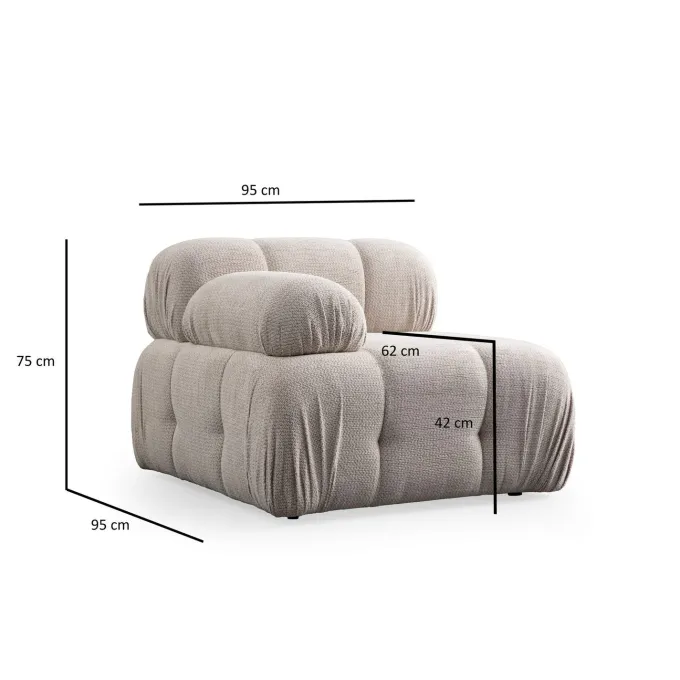 Lilongwe 2 (190-160 x 95 x 75 cm) Hörnsoffa Kräm