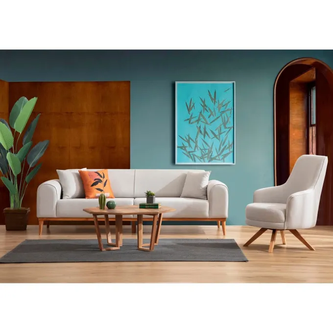 Lima 3-sits (220 x 84 x 77 cm) 3-sits bäddsoffa Creme