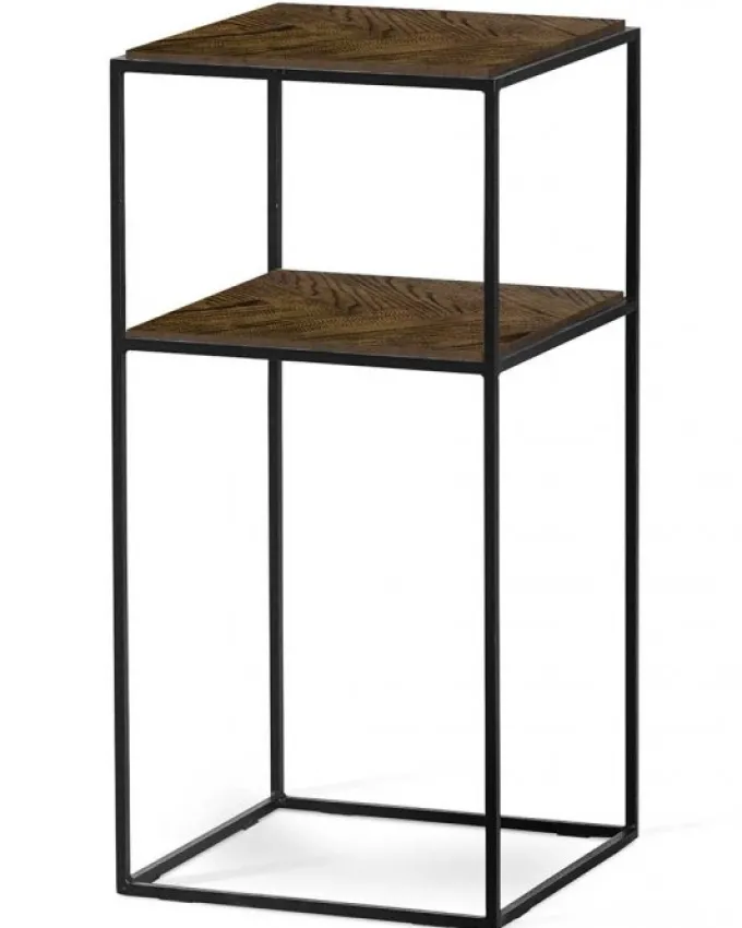 Lime Sängbord Svart/Brunbetsad Ek