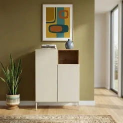 Limerick (90 x 120 x 41,8 cm) Sideboard Sandsten naturlig ek