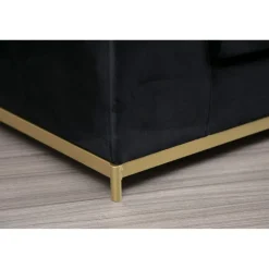 Line med sidobord (320 x 102 x 84 cm) Svart Guld 4-sitssoffa