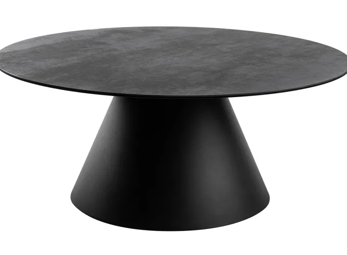 Liora Satsbord Rund Svart / Grå Keramik