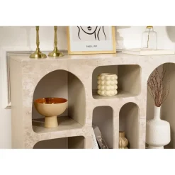 Liva 120 (120 x 74 x 37 cm) Konsol Travertinmarmor sandsten