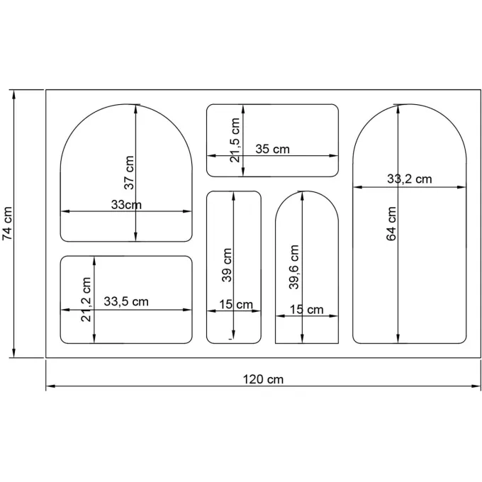 Liva 120 (120 x 74 x 37 cm) Konsol Vit