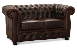 Liverpool Chesterfield soffa 2-sits Burgundy