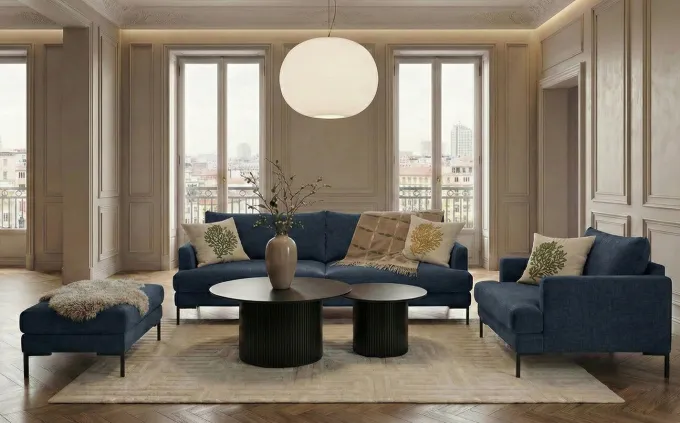 Luciana 3-sits Soffa Vogue Deep Ocean