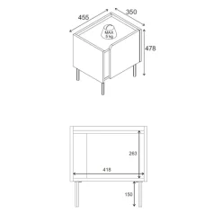 Lucile (45,5 x 47,8 x 35 cm) Nattduksbord Naturlig ek sandsten