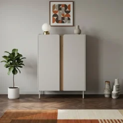 Lucile (90 x 120,4 x 40,5 cm) Sideboard Sandsten naturlig ek
