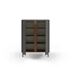 Lucile (90 x 120,4 x 40,5 cm) Sideboard Antracit naturlig ek svart
