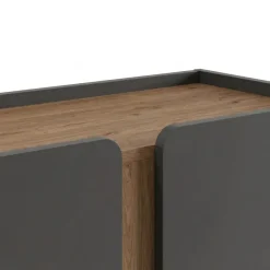 Lucile (90 x 120,4 x 40,5 cm) Sideboard Antracit naturlig ek svart