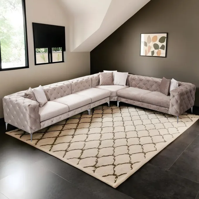 Lyon Beige Hörnsoffa