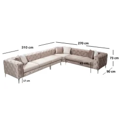 Lyon Beige Hörnsoffa