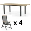 Lyon Matgrupp 152-210 cm ink 4st Andy Pos. Svart/Teak