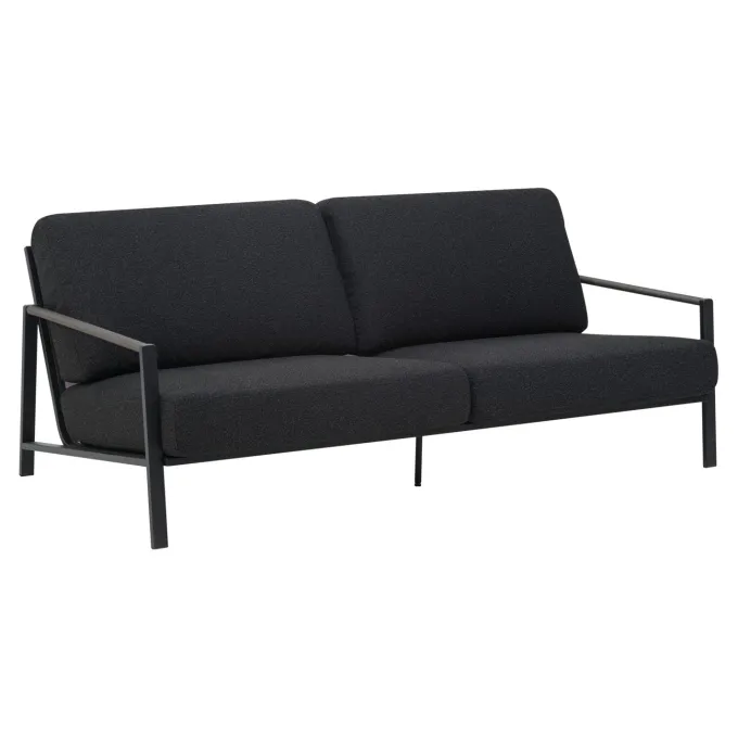 Lyra 2,5-sits Soffa 193x99 cm Svart/Teddy Black