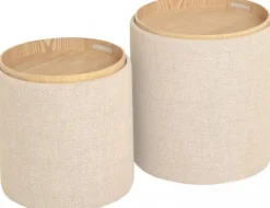 Maiko Sittpuff/Sidobord 2-pack Beige