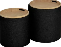 Maiko Sittpuff/Sidobord 2-pack Svart