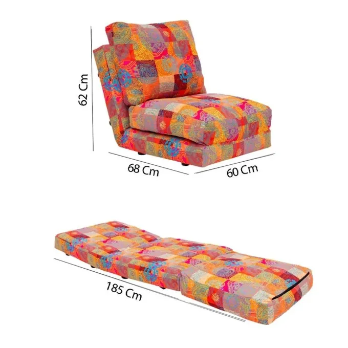 Majuro 1 (29 x 125 x 63 cm) Flerfärgad 1-sits bäddsoffa