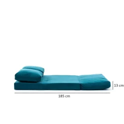 Malabo (32 x 127 x 120 cm) 2-sits bäddsoffa Petroleumgrön